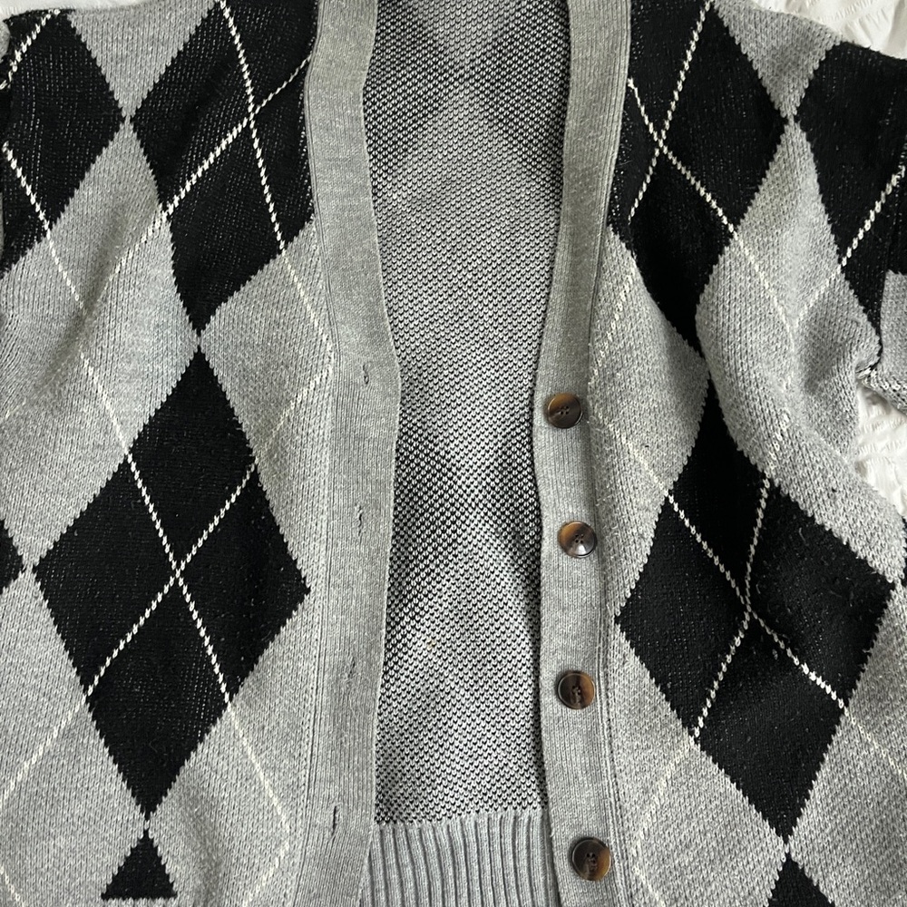 argyle cardigan